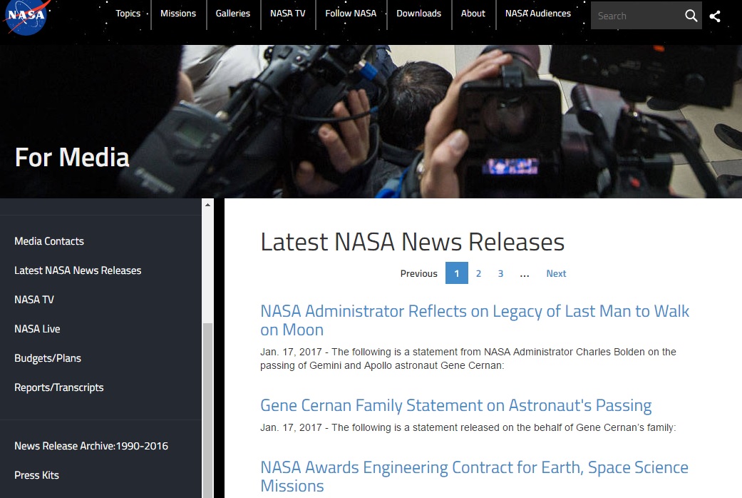 Latest NASA News Releases